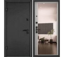 Металлическая входная дверь для квартиры Torex Ultimatum-M 950x2100 мм, левая, зеркало, черный/белый 2000005908422