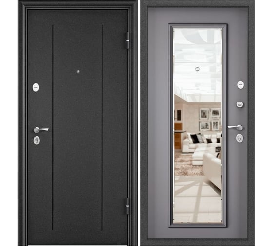 Металлическая входная дверь для квартиры Torex Flat-M 860x2050, правая, темно-серый 2000006329066 1