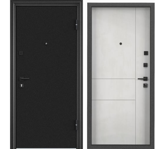 Металлическая входная дверь для квартиры Torex Flat-M 950x2050, правая, темно-серый/серый 2000005748257 1