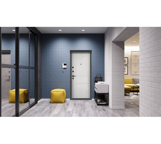 Металлическая входная дверь для квартиры Torex Flat-M 950x2050, правая, темно-серый/серый 2000005748257