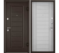 Металлическая входная дверь для квартиры Torex Flat-M 950x2050, правая, коричневый/белый 2000006125774