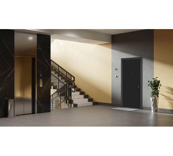 Металлическая входная дверь для квартиры Torex Flat-M 860x2050, правая, темно-серый/серый 2000005748233