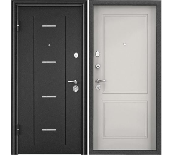 Металлическая входная дверь для квартиры Torex Flat-M 950x2050, левая, темно-серый 2000006057594 1