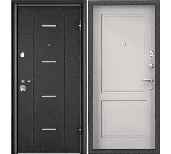 Металлическая входная дверь для квартиры Torex Flat-M 950x2050, правая, темно-серый 2000006057600