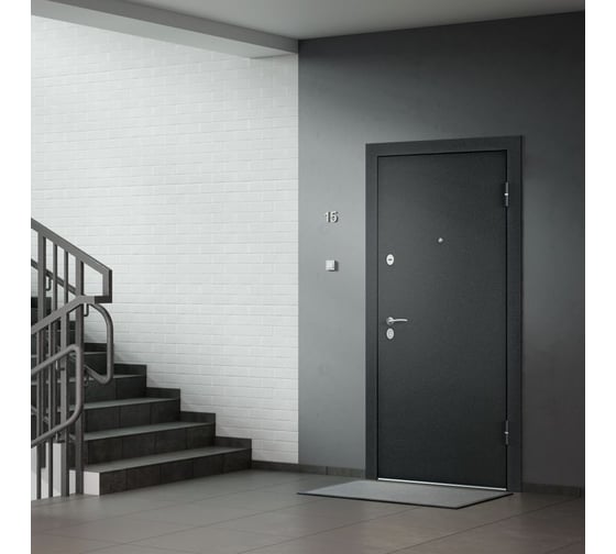 Металлическая входная дверь для квартиры Torex Terminal-B 860x2050 правая, темно-серый/бежевый 2000006277497