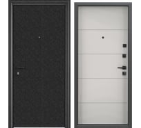 Металлическая входная дверь для квартиры Torex Flat-M 950x2050, правая, черный/белый 2000005748295