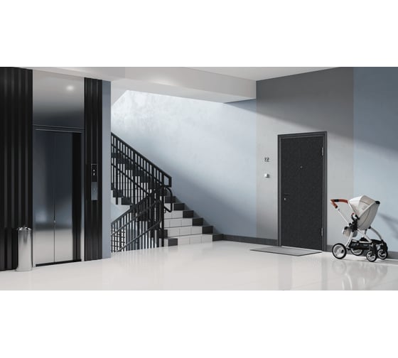 Металлическая входная дверь для квартиры Torex Flat-M 950x2050, правая, черный/белый 2000005748295