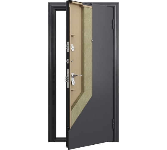 Металлическая входная дверь для квартиры Torex Flat-M 950x2050, правая, черный/белый 2000005748295