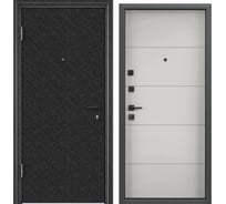 Металлическая входная дверь для квартиры Torex Flat-M 950x2050, левая, черный/белый 2000005748288
