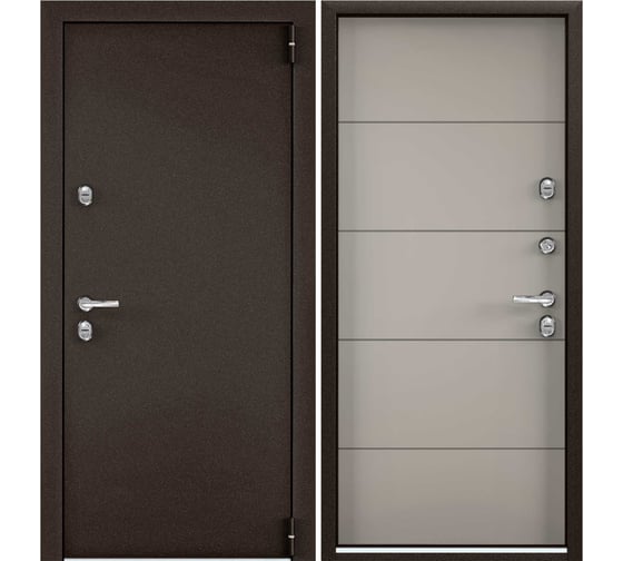 Входная металлическая дверь Torex Snegir Pro для загородного дома 950x2050, правая, коричневый/бежевый 2000005812637