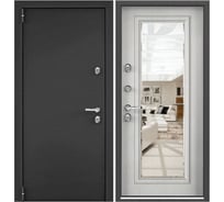 Входная дверь для загородного дома Torex Snegir Pro металлическая, 950x2050 мм, левая, зеркало, черный/серый 2000005794131