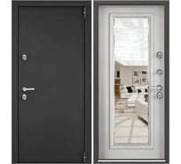 Входная дверь для загородного дома Torex Snegir Pro металлическая, 950x2050 мм, правая, зеркало, черный/серый 2000005756597
