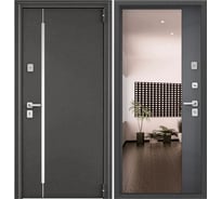 Входная металлическая дверь Torex Super Omega PRO для квартиры 880x2050, правая, зеркало, серый 2000005977428