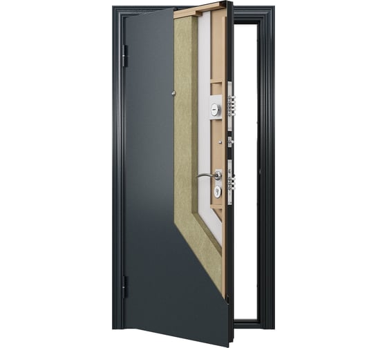 Входная дверь для квартиры Torex Flat-L металлическая, 860x2050 мм, левая, черный/белый 2000006149039