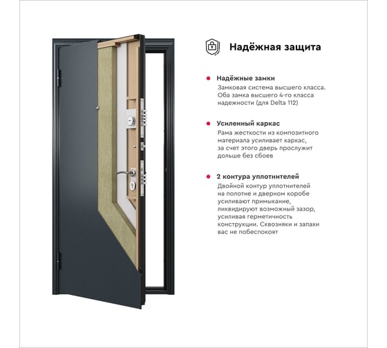 Входная дверь для квартиры Torex Flat-L металлическая, 860x2050 мм, правая, черный/бежевый 2000006349798