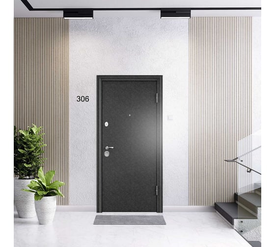 Входная дверь для квартиры Torex Flat-L металлическая, 860x2050 мм, правая, черный/бежевый 2000006349798