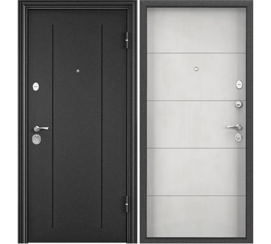 Входная дверь для квартиры Torex Flat-L металлическая, 860x2050 мм, правая, ,темно-серый/светло-серый 2000006138590