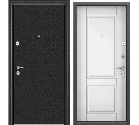 Входная дверь для квартиры Torex Flat-L металлическая, 950x2050 мм, правая, черный/белый 2000006164650