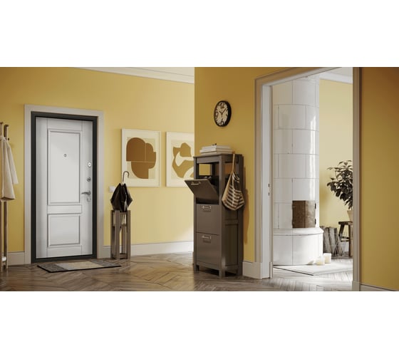 Входная дверь для квартиры Torex Flat-L металлическая, 860x2050 мм, правая, черный/белый 2000006137036