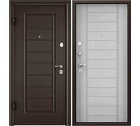 Входная дверь для квартиры Torex Flat-M металлическая, 860x2050 мм, левая, коричневый/белый 2000006125743