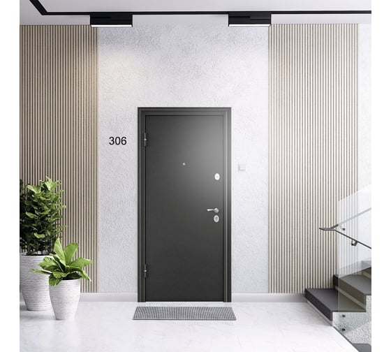 Входная дверь для квартиры Torex Flat-M металлическая, 860x2050 мм, левая, темно-серый/белый 2000005821097