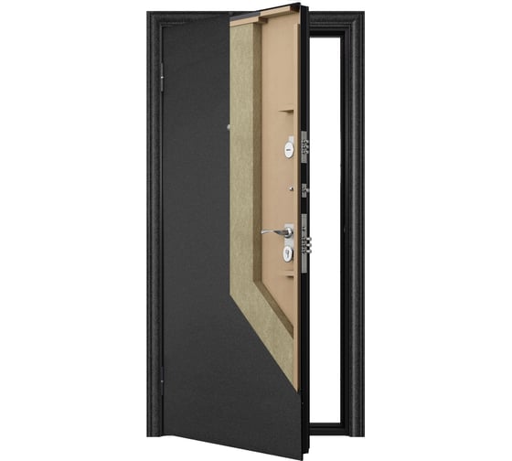Входная дверь для квартиры Torex Flat-M металлическая, 860x2050 мм, левая, темно-серый/белый 2000005821097