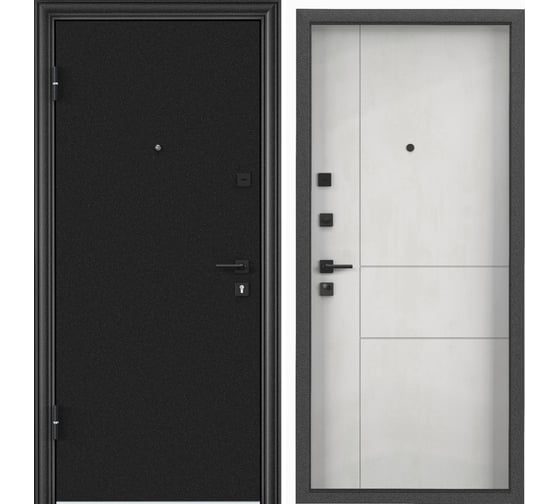 Входная дверь для квартиры Torex Flat-M металлическая, 860x2050 мм, левая, темно-серый/серый 2000005748226