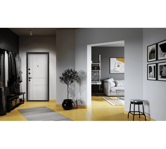 Входная дверь для квартиры Torex Flat-M металлическая, 860x2050 мм, левая, темно-серый/серый 2000005748226