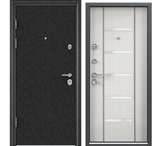 Металлическая входная дверь для квартиры Torex Ultimatum 880x2050 мм, левая, черный/бежевый 2000002648185