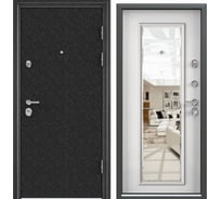 Металлическая входная дверь для квартиры Torex Ultimatum 880x2050 мм, правая, зеркало, черный/белый 2000002349648