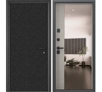 Входная металлическая дверь Torex Super Omega PRO для квартиры 950x2050, левая, зеркало, черный/бежевый 2000005890444