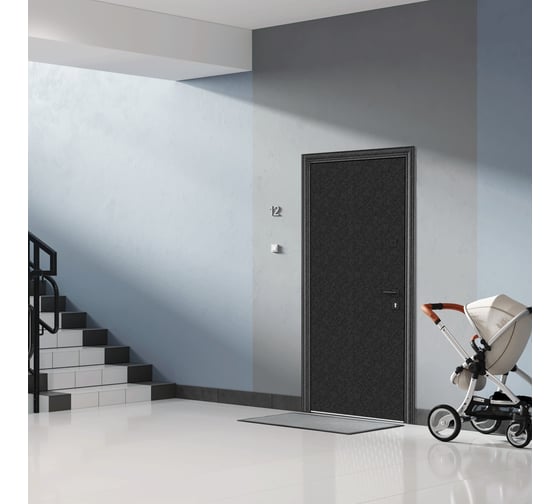 Входная металлическая дверь Torex Super Omega PRO для квартиры 950x2050, левая, зеркало, черный/бежевый 2000005890444