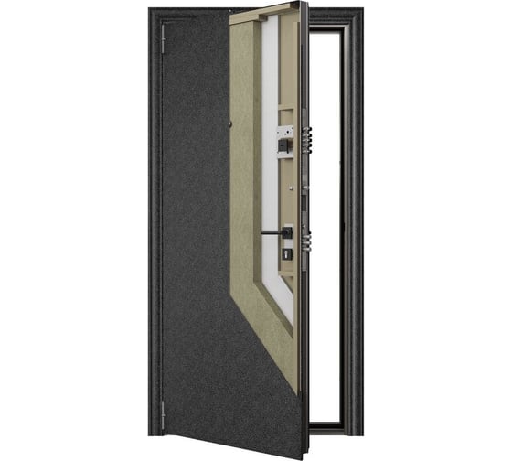 Входная металлическая дверь Torex Super Omega PRO для квартиры 950x2050, левая, черный/белый 2000006215147