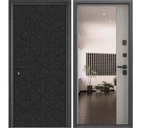 Входная металлическая дверь Torex Super Omega PRO для квартиры 950x2070, правая, зеркало, черный/бежевый 2000005837074