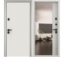 Входная металлическая дверь Torex Super Omega PRO для квартиры 950x2070, правая, зеркало, белый 2000005848483