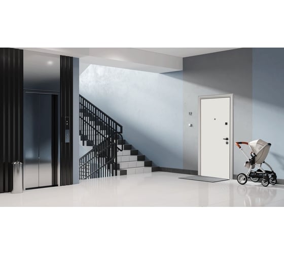 Входная металлическая дверь Torex Super Omega PRO для квартиры 950x2050, левая, белый 2000005860577