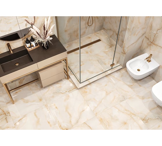 Керамогранит LCM Moonstone gold полированный, 600x600x8 мм, 4 шт. в упаковке 6060MOS21P