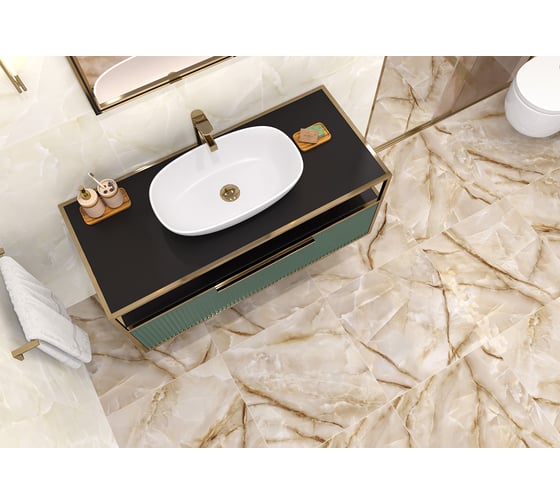Керамогранит LCM Onyx royal latte полированный, 600x600x8 мм, 4 шт. в упаковке 6060ORO11P