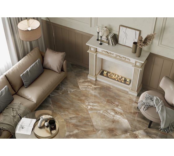 Керамогранит LCM Columbia sand полированный, 600x600x8 мм, 4 шт. в упаковке 6060CLU21P