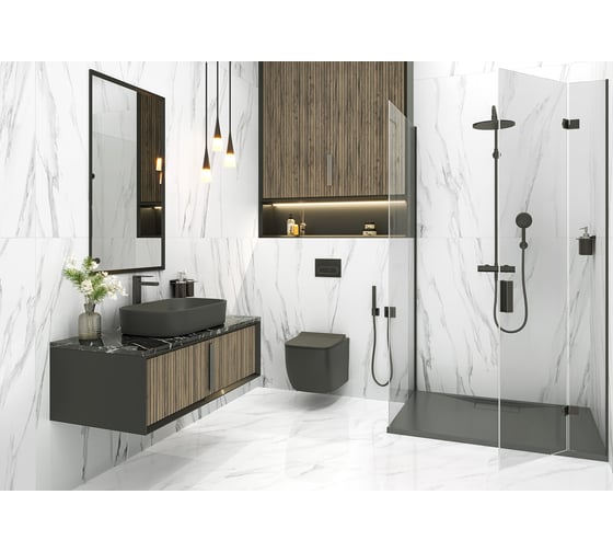 Керамогранит LCM Statuario silver полированный, 600x1200x8 мм, 2 шт. в упаковке 60120STA15P