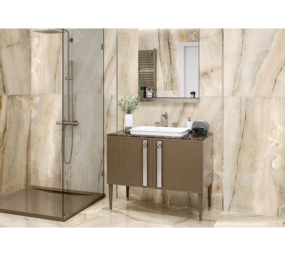 Керамогранит LCM Onyx smoke dark полированный, 600x1200x8 мм, 2 шт. в упаковке 60120OSM15P