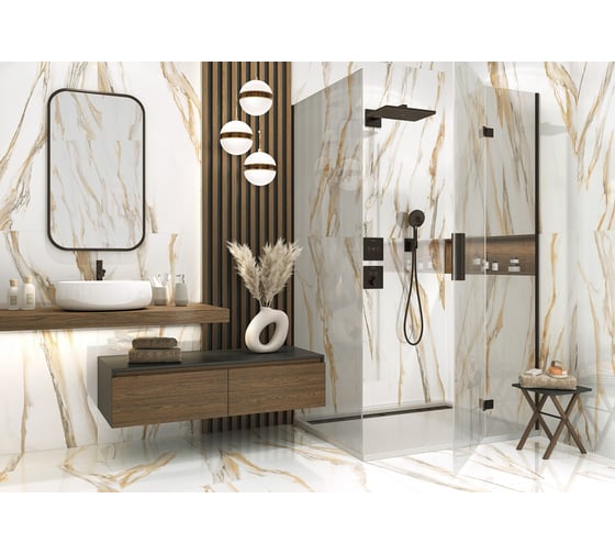 Керамогранит LCM Statuario bronze полированный, 600x1200x8 мм, 2 шт. в упаковке 60120STA31P