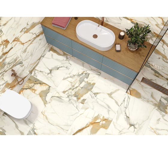 Керамогранит LCM Calacatta borghini полированный, 600x600x8 мм, 4 шт. в упаковке 6060CBO55P