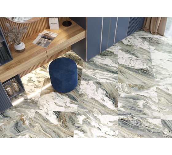 Керамогранит LCM Cascade natural полированный, 600x600x8 мм, 4 шт. в упаковке 6060CAS55P