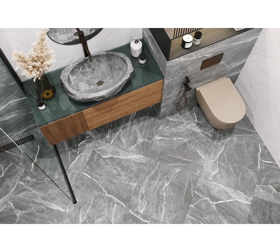 Керамогранит LCM Imperial grey полированный, 600x600x8 мм, 4 шт. в упаковке 6060IME18P