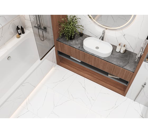 Керамогранит LCM Atlantic marble полированный, 600x600x8 мм, 4 шт. в упаковке 6060AMR00P