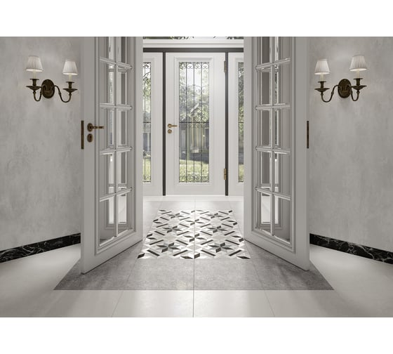 Керамогранит ProGRES chantilly cemento deco серый уп. 1.215 м2, 6 шт. в уп 737479