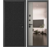 Входная металлическая дверь для квартиры Торекс Super Omega PRO 880x2050 мм, левая, зеркало, черный/бежевый 2000005858062