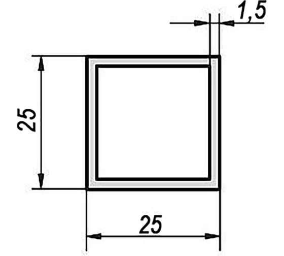 Квадратная труба АЛТЕРВИА 25x25 A2525X500