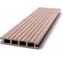 Террасная доска Экодекинг Практик 4 м, цвет шоколад, уп. 3 шт. 4687204103001